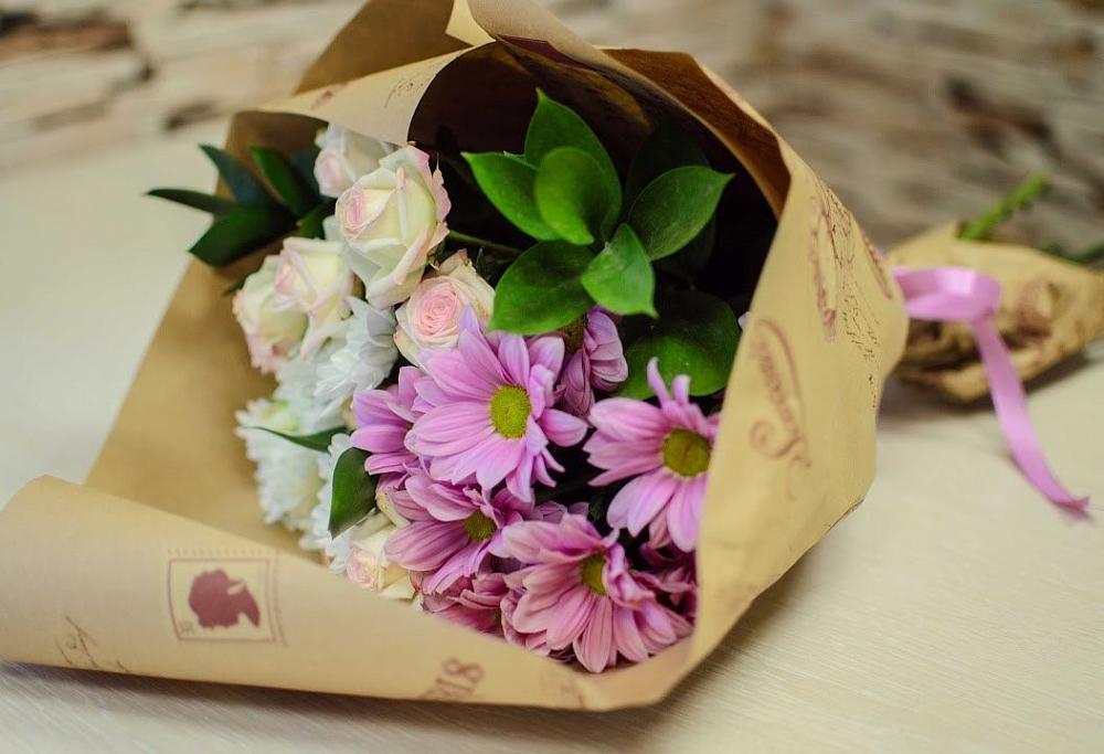 Букет цветов из: Розы и Хризантемы в Дмитриевской