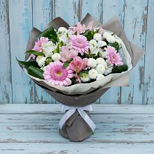 Букет цветов из:  Герберы, Альстромерии и Хризантемы в Дмитриевской