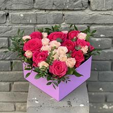 Цветочная композиция из Розы в коробке в Дмитриевской