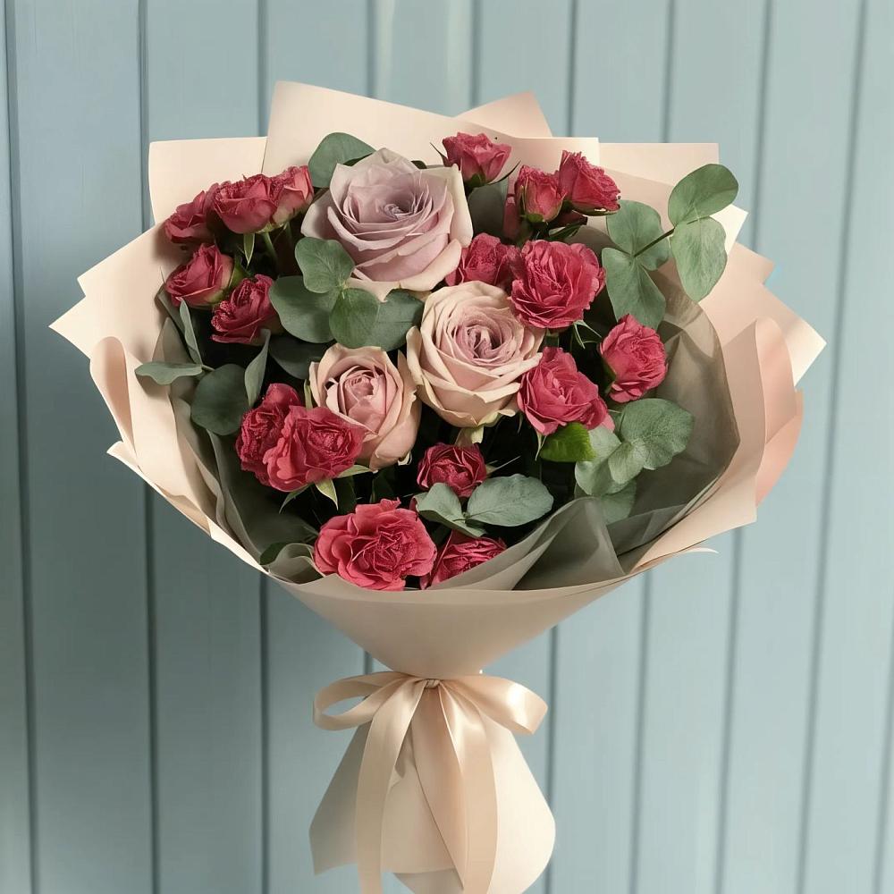 Букет цветов из: Гвоздики и Розы в Дмитриевской