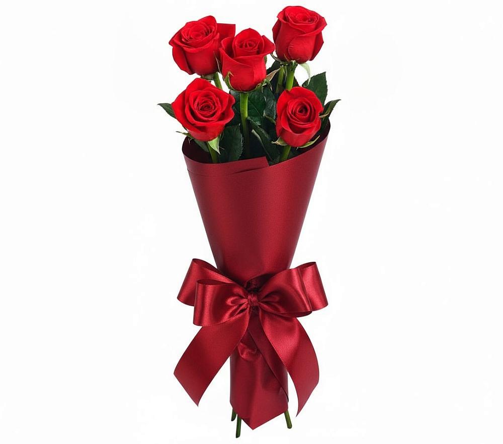 Букет 5 Красных роз Эдлесс Лав в Дмитриевской