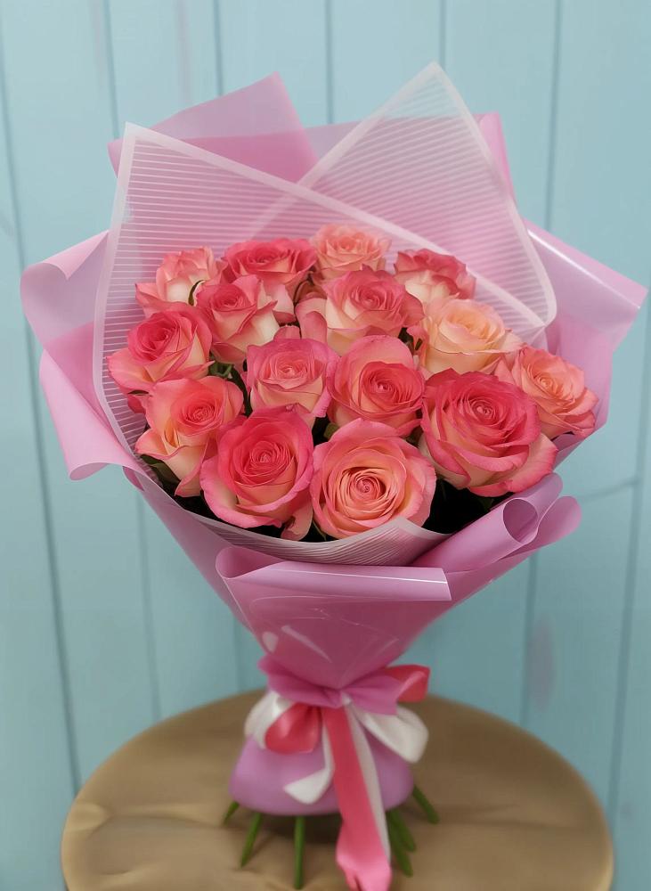 Букет 15 Розовых роз Равель в Дмитриевской