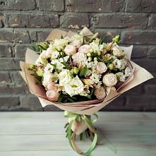 Букет цветов из:  Альстромерии, Розы и Хризантемы в Дмитриевской
