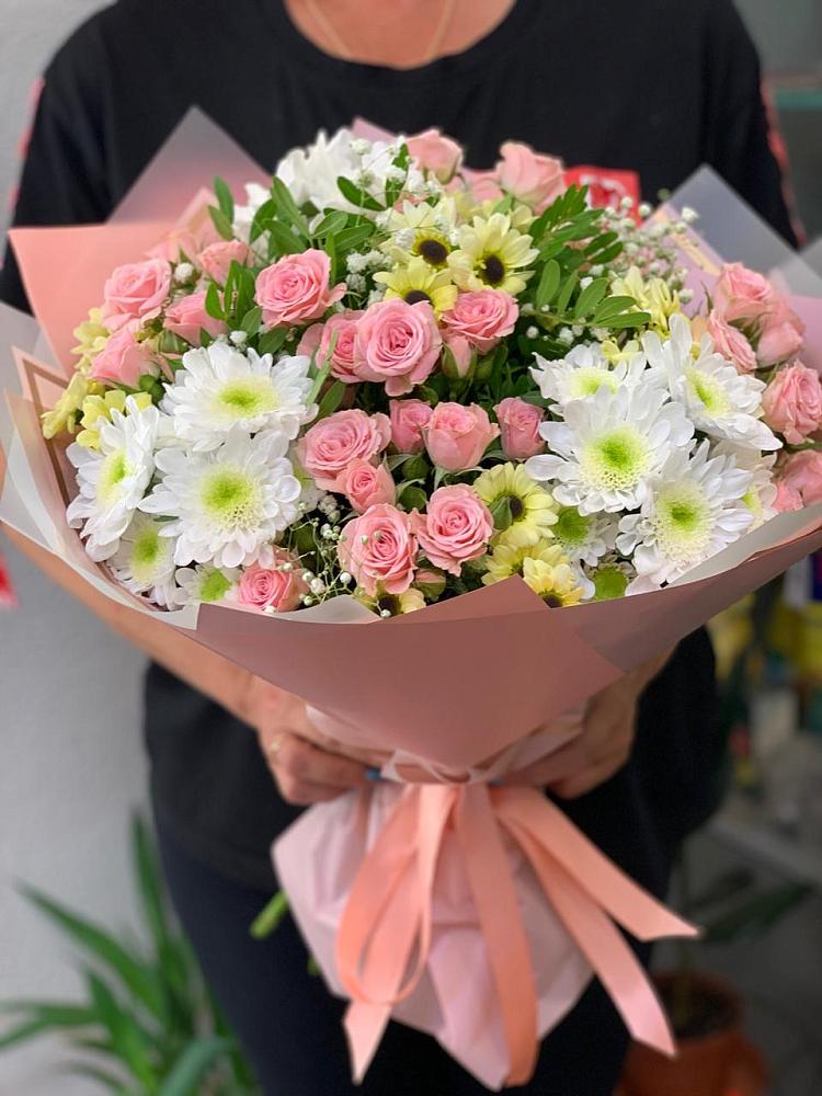 Букет цветов из: Розы и Хризантемы в Дмитриевской