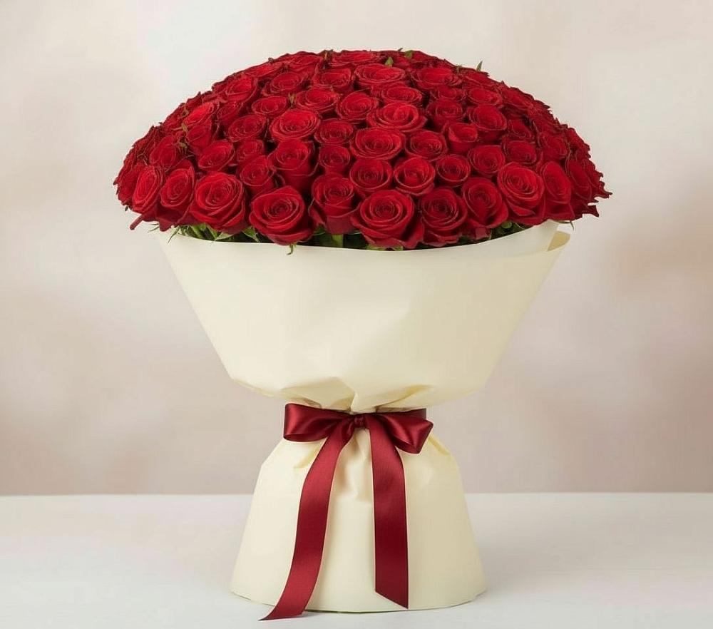 Букет 101 Красная роза Милано в Дмитриевской