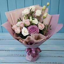 Букет цветов из:  Розы и Лизиантусы в Дмитриевской