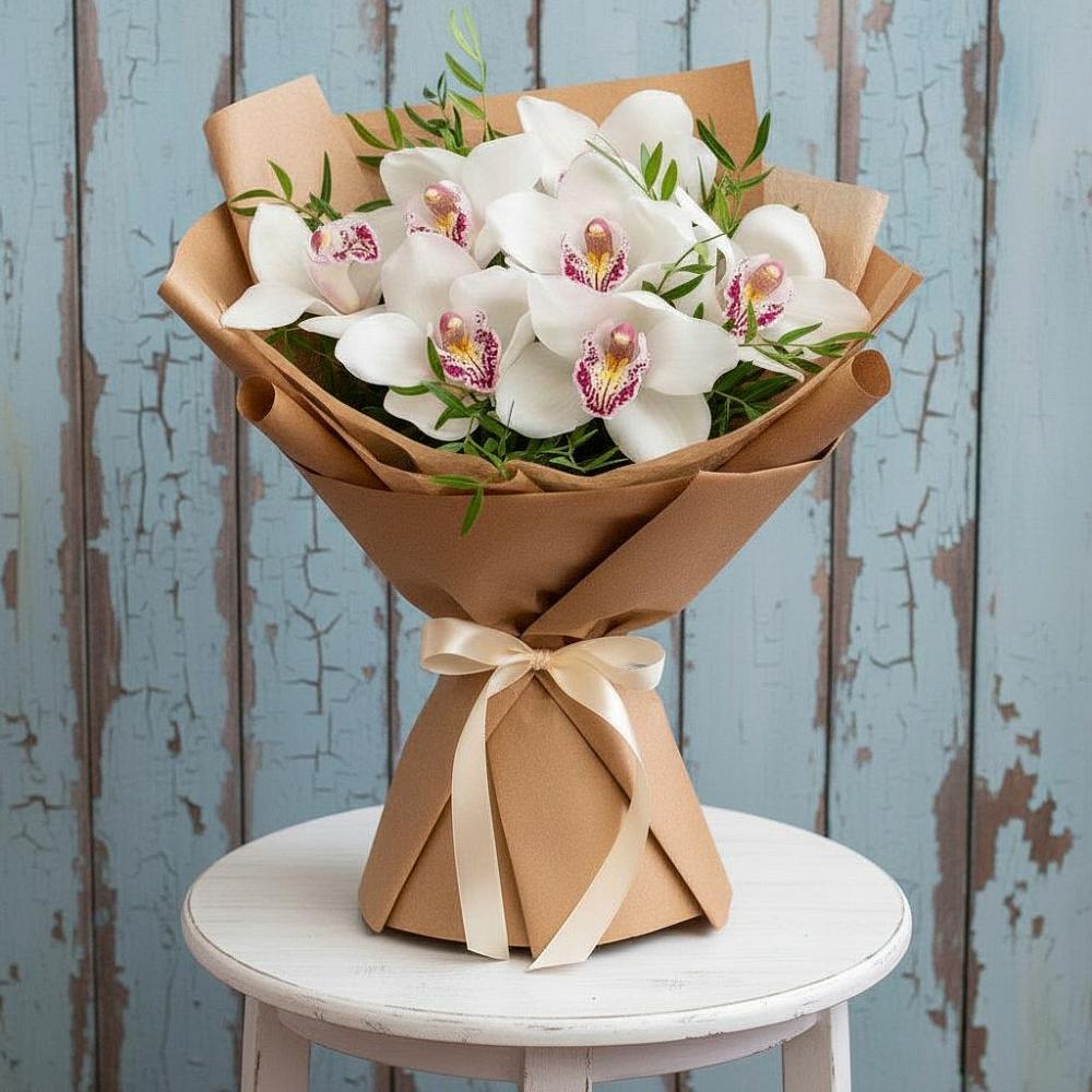 Букет цветов из: Орхидеи и Розы в Дмитриевской