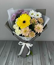 Букет цветов из:  Розы, Герберы и Хризантемы в Дмитриевской
