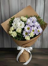 Букет цветов из:  Хризантемы и Розы в Дмитриевской