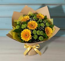 Букет цветов из:  Герберы и Хризантемы в Дмитриевской