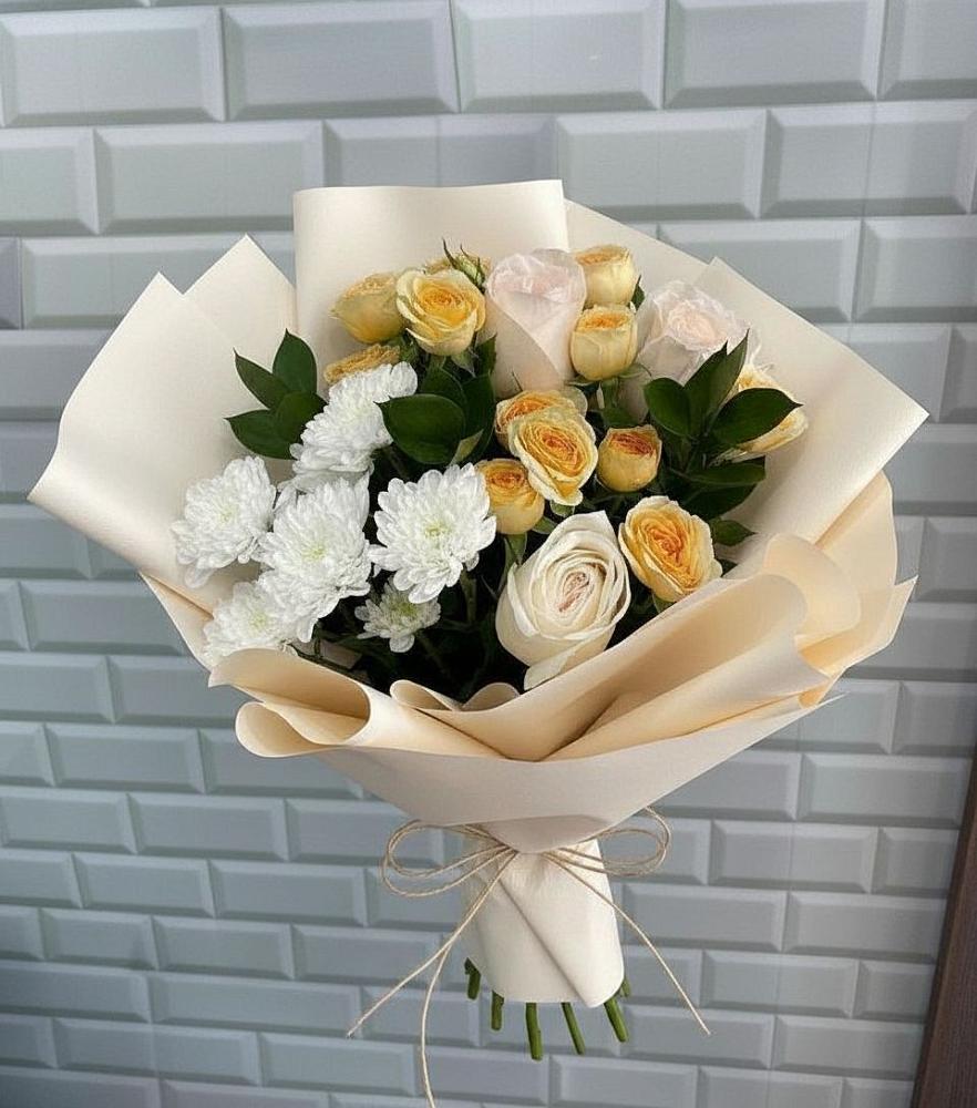 Букет цветов из: Розы и Хризантемы в Дмитриевской