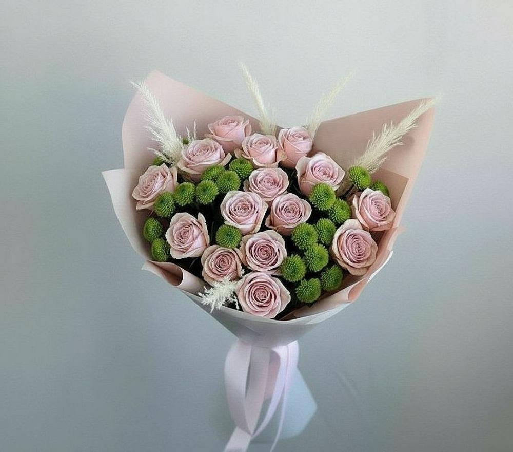 Букет цветов из: Розы и Хризантемы в Дмитриевской