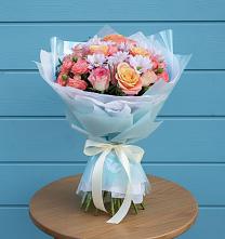 Букет цветов из:  Хризантемы и Розы в Дмитриевской