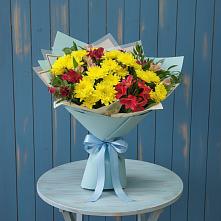 Букет цветов из:  Альстромерии и Хризантемы в Дмитриевской