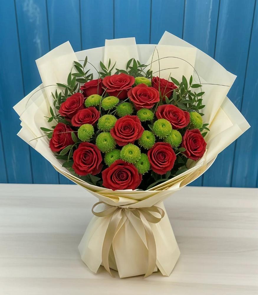 Букет цветов из: Розы и Хризантемы в Дмитриевской