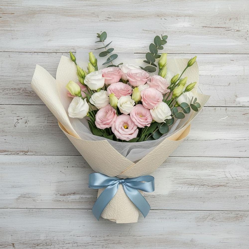 Букет цветов из: Лизиантусы в Дмитриевской